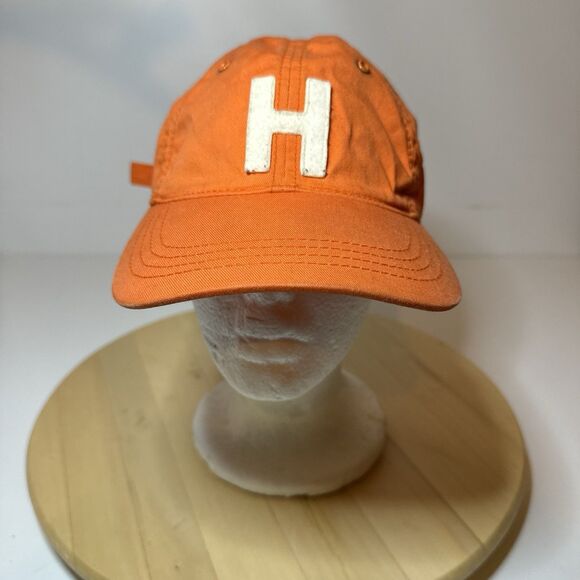 Tommy Hilfiger Hat H Logo Embroidered Strapback Adjustable Orange Cap - Picture 1 of 6